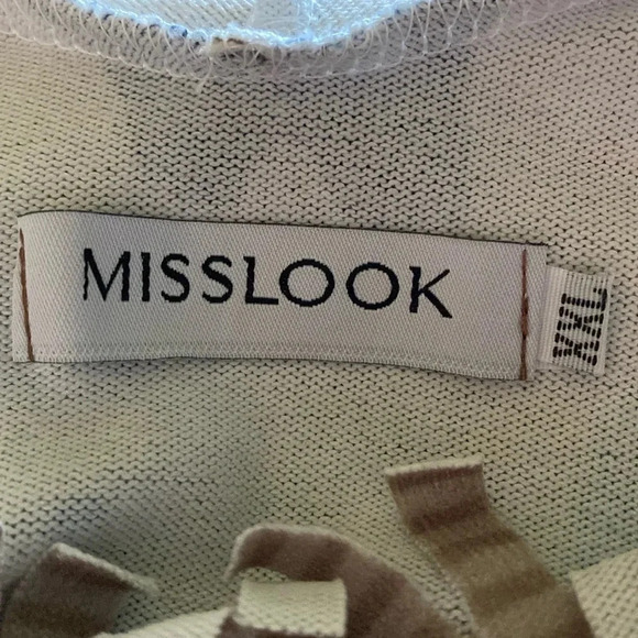 MISSLOOK scooped neck long sleeve sweater bold animal print fringe hems size 2X - Picture 6 of 11